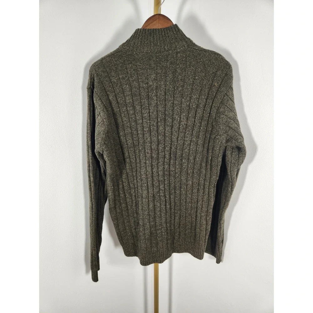 Oscar De La Renta Mens Quarter Zip Dark Gray‎ Knit Sweater Size XL